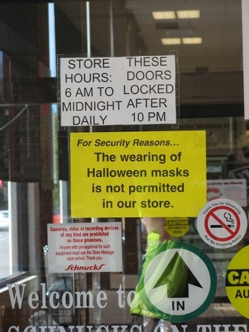 No Halloween Masks!